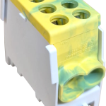 BLOC DISTRIBUITOR MONOFAZAT GALBEN/VERDE 100A in:1x25 /out:1x25/2x16 mm2