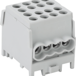 BLOC DISTRIBUITOR MONOFAZAT GRI 100A in:1x25/out:1x25/6x16 mm2