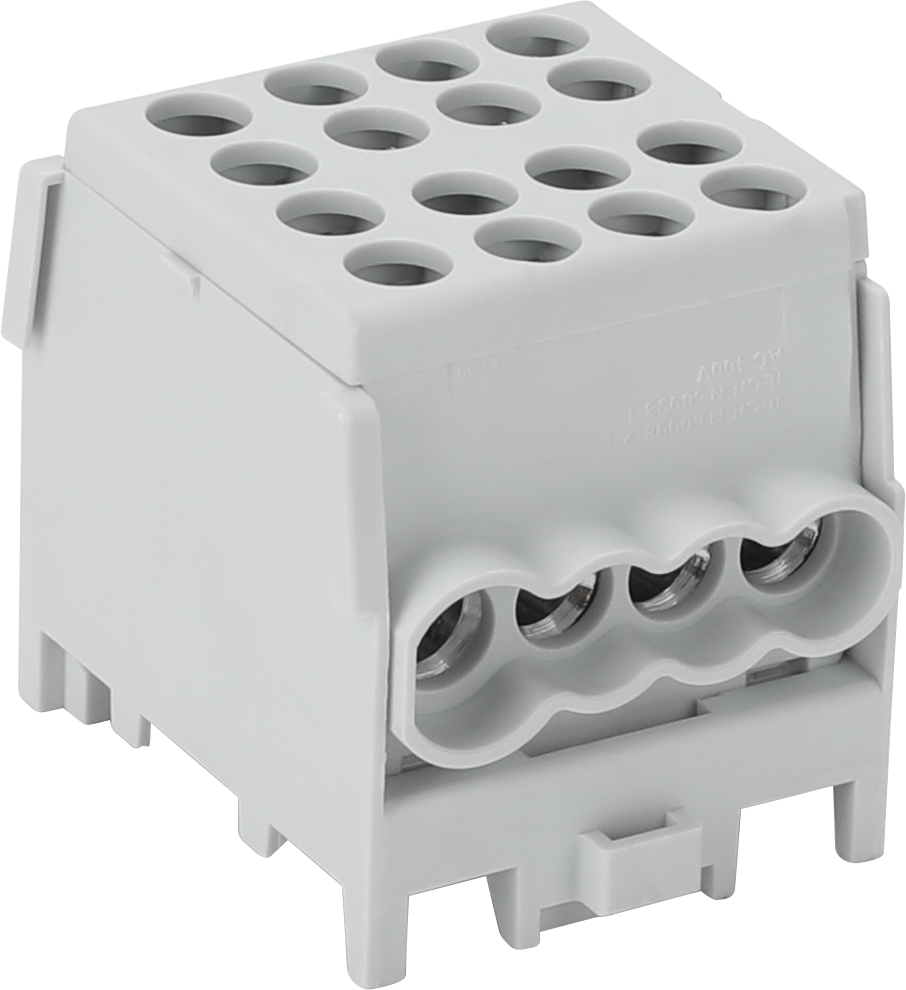 BLOC DISTRIBUITOR MONOFAZAT GRI 100A in:1x25/out:1x25/6x16 mm2 BLOC DISTRIBUITOR MONOFAZAT GRI 100A in:1x25/out:1x25/6x16 mm2 - imagine 1