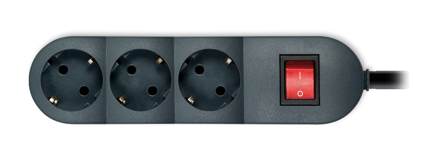PRELUNGITOR 3xSCHUKO CU INTRERUPATOR 3,6kW 16A 3x1.5mm,5m NEGRU PRELUNGITOR 3xSCHUKO CU INTRERUPATOR 3,6kW 16A 3x1.5mm,5m NEGRU - imagine 1