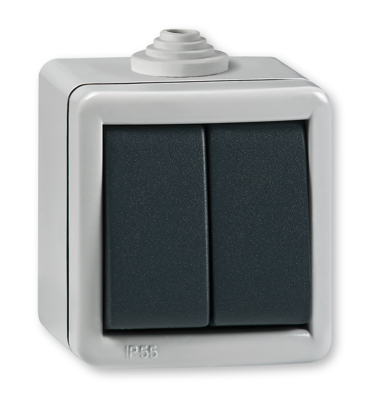 INTRERUPATOR DUBLU PT 10A 250V~ METAL IP55 IK07 ARMOR INTRERUPATOR DUBLU PT 10A 250V~ METAL IP55 IK07 ARMOR - imagine 1